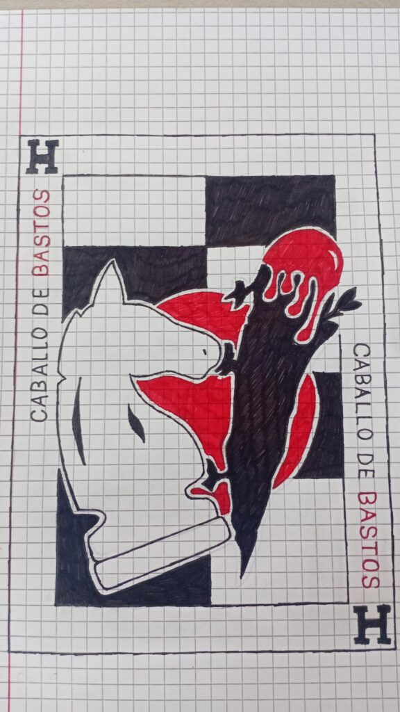 Un fan art simple del *caballo de bastos*