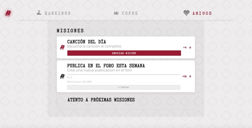 MISIONES SEMANALES